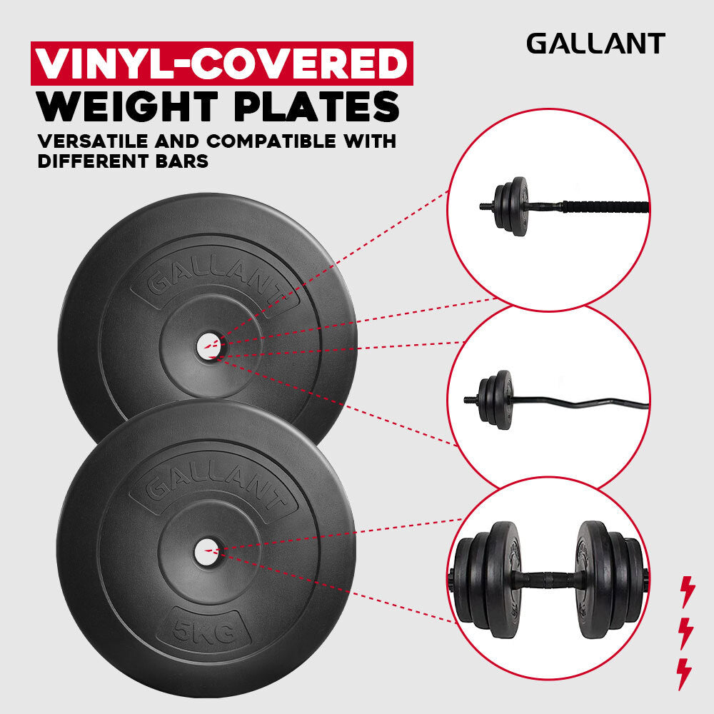 Weight Plates 5KG Standard 1 Inch Vinyl Discus 20KG Set Vinyl-Covered Weight Plates.