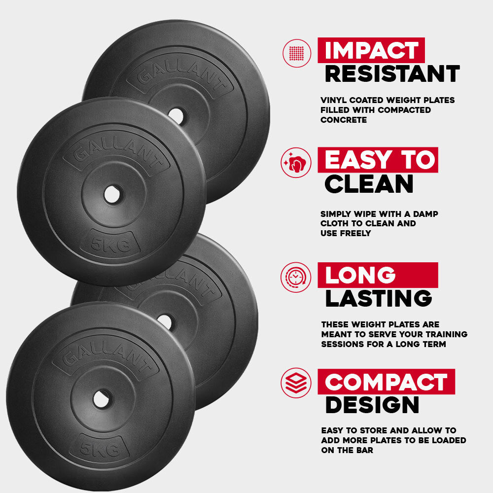 Weight Plates 5KG Standard 1 Inch Vinyl Discus 20KG Set Product Details.