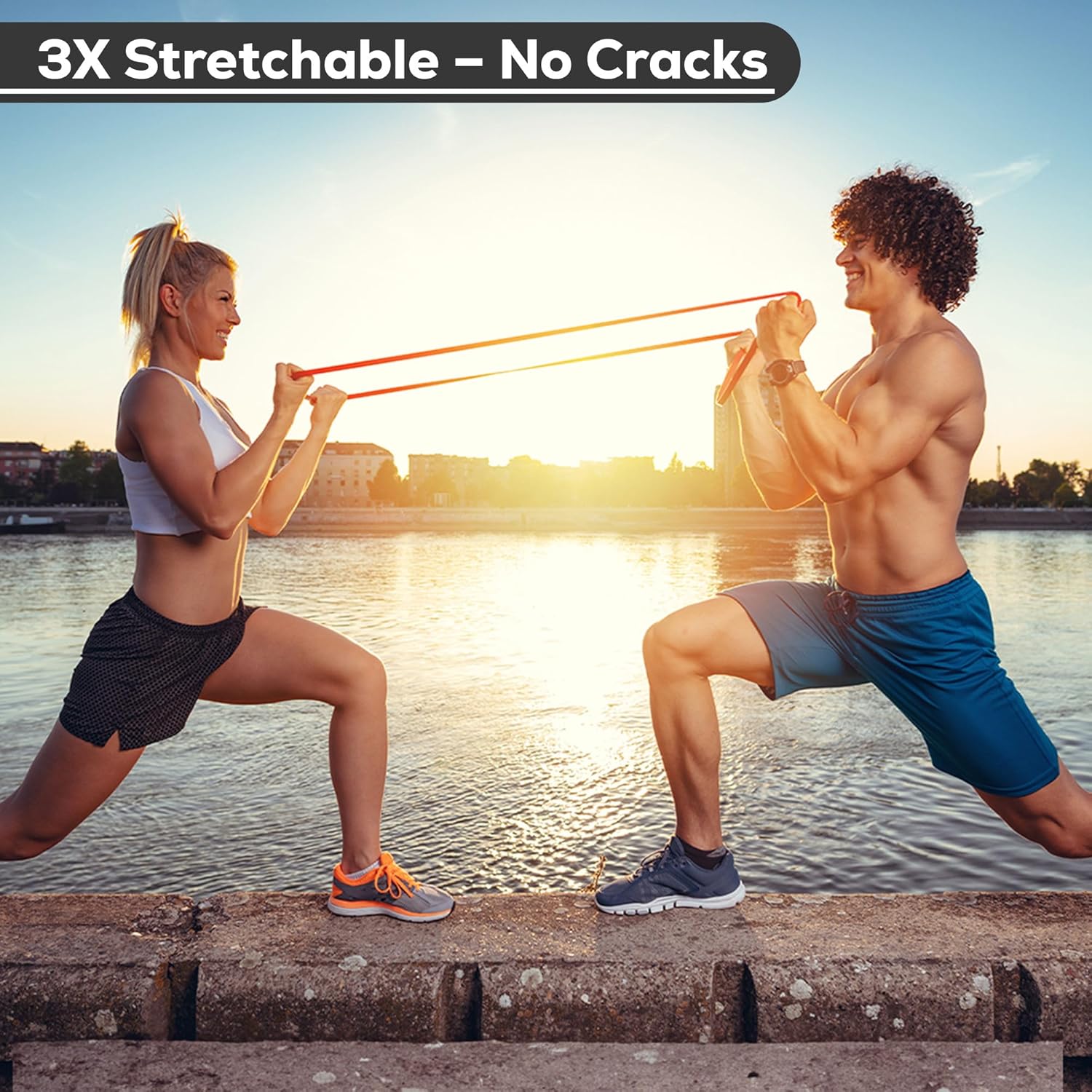 Resistance Band Pull-Up Set 3X Stretchable - No Caracks.