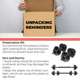 Gallant 20kg Adjustable Dumbbells Weights Set - 2 in 1 Unpacking Reminders.