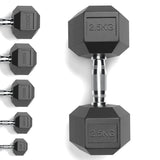 Rubber Encased Cast Iron Hex Dumbbells 2.5KG Main IMG.