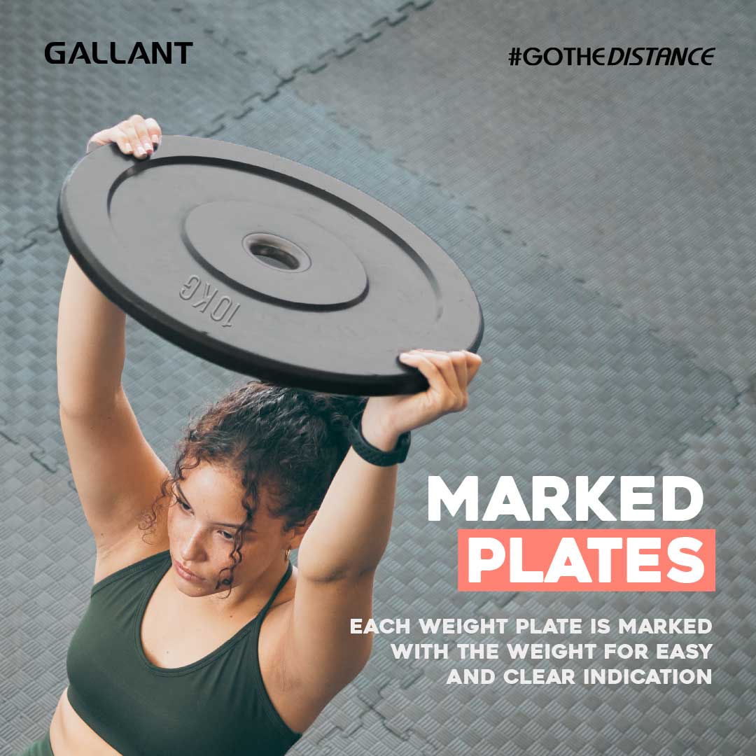 Olympic Rubber Bumper Weight Lifting Crumb Plates Set Marked Plates.