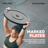 Olympic Rubber Bumper Weight Lifting Crumb Plates Set Marked Plates.