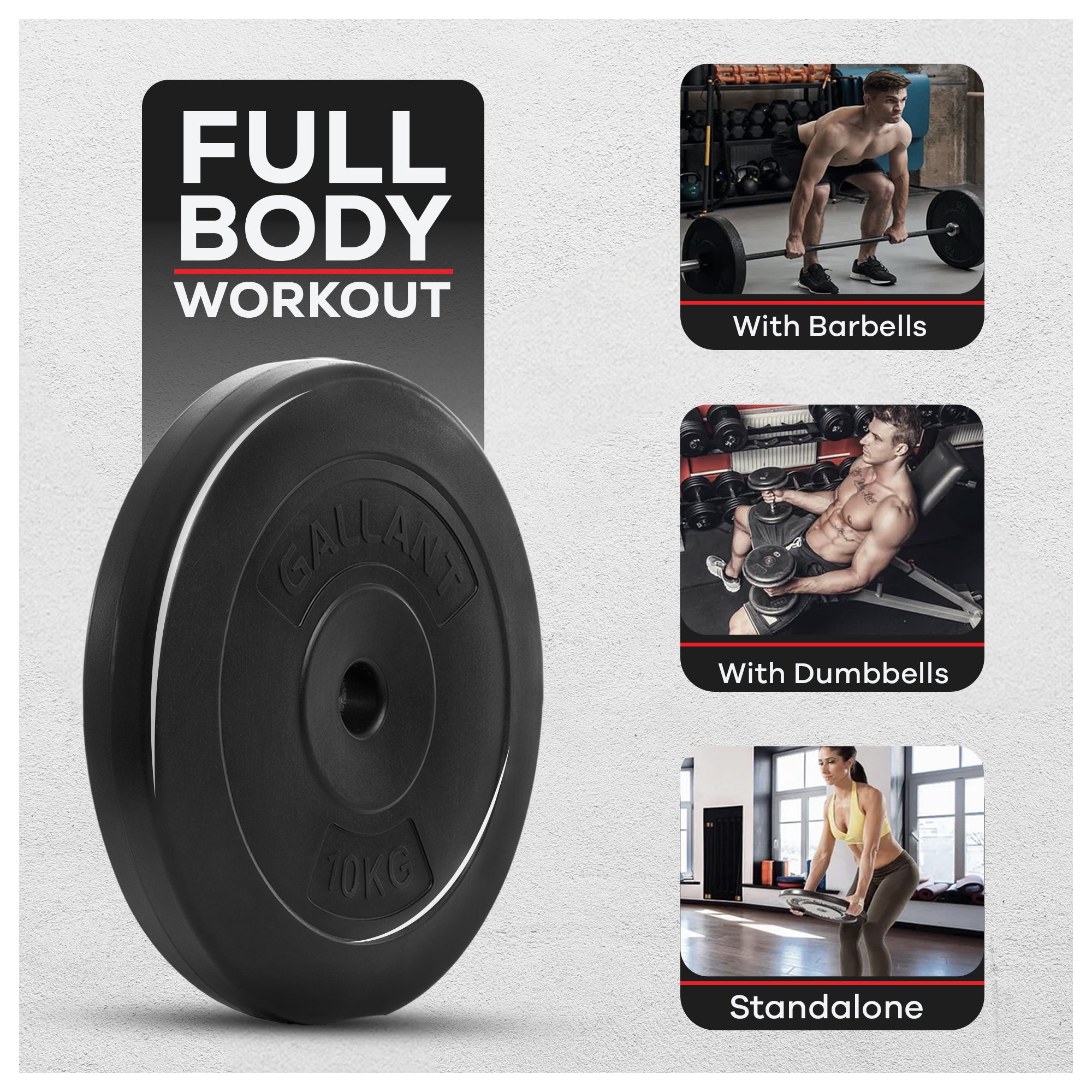 10KG Weight Plates Fullbody Workout Details,