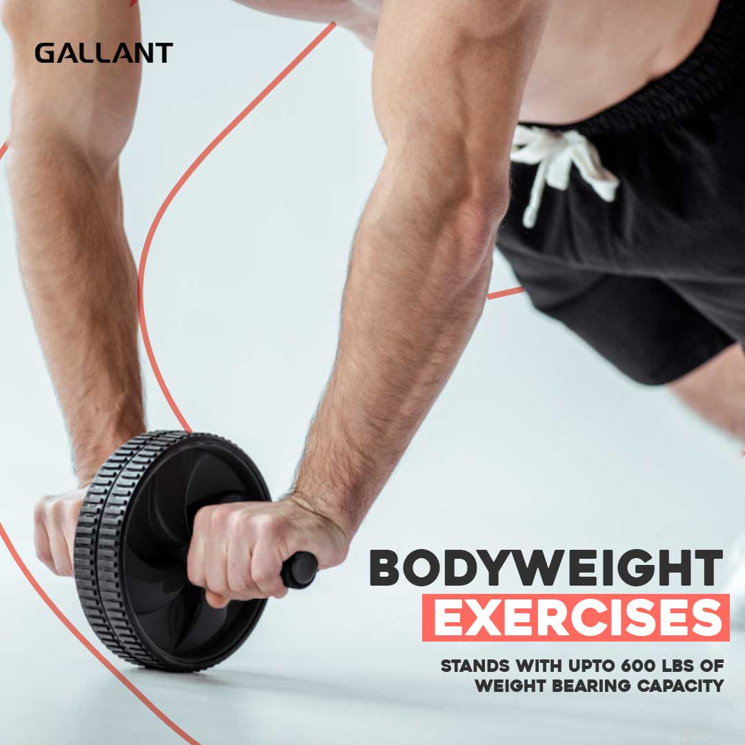 Ab Wheel Roller, Push UP Stands & Skipping Rope Bundle