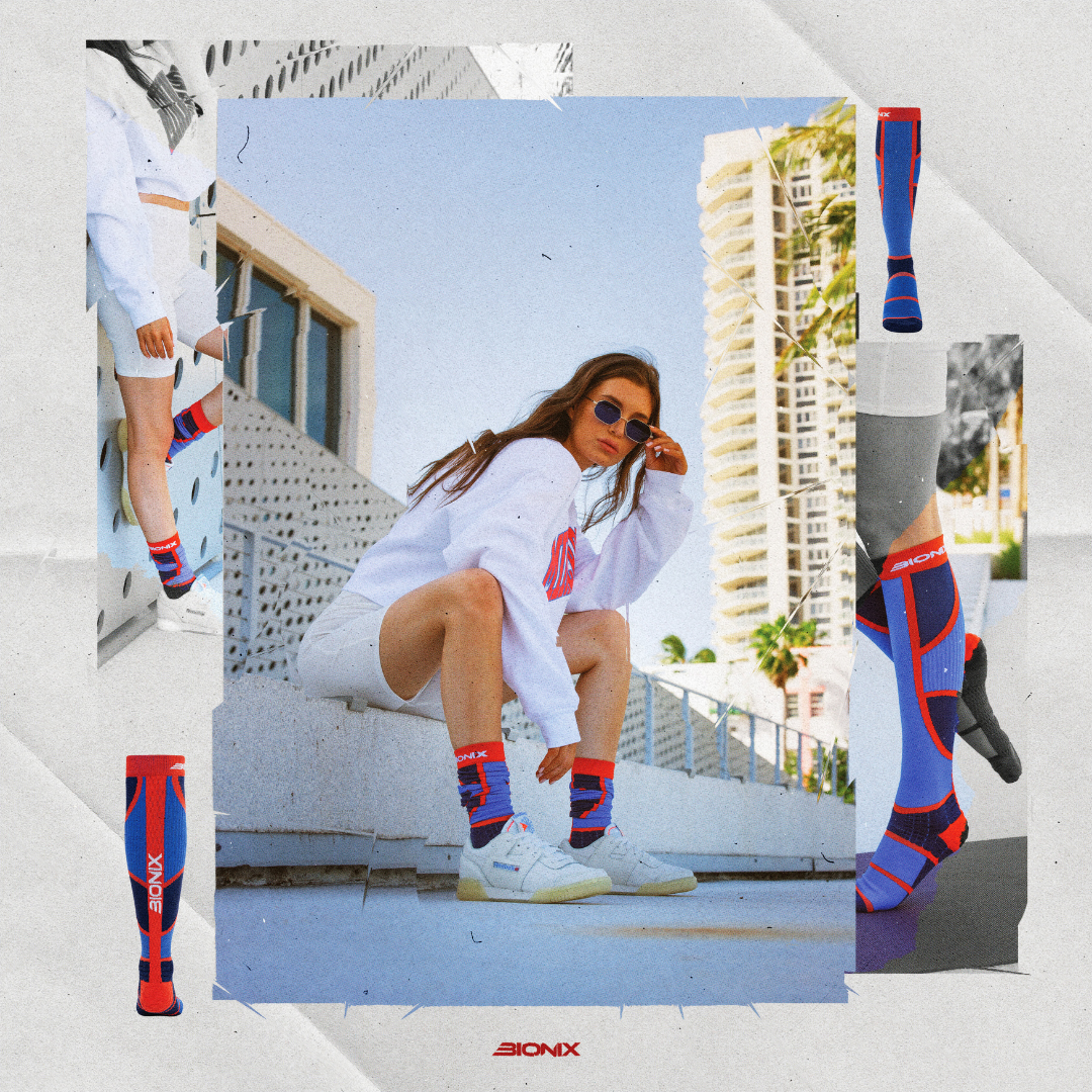 Bionix Compression Socks CSX 2.0 Hybrid Lapis Girl Show The Product Use.