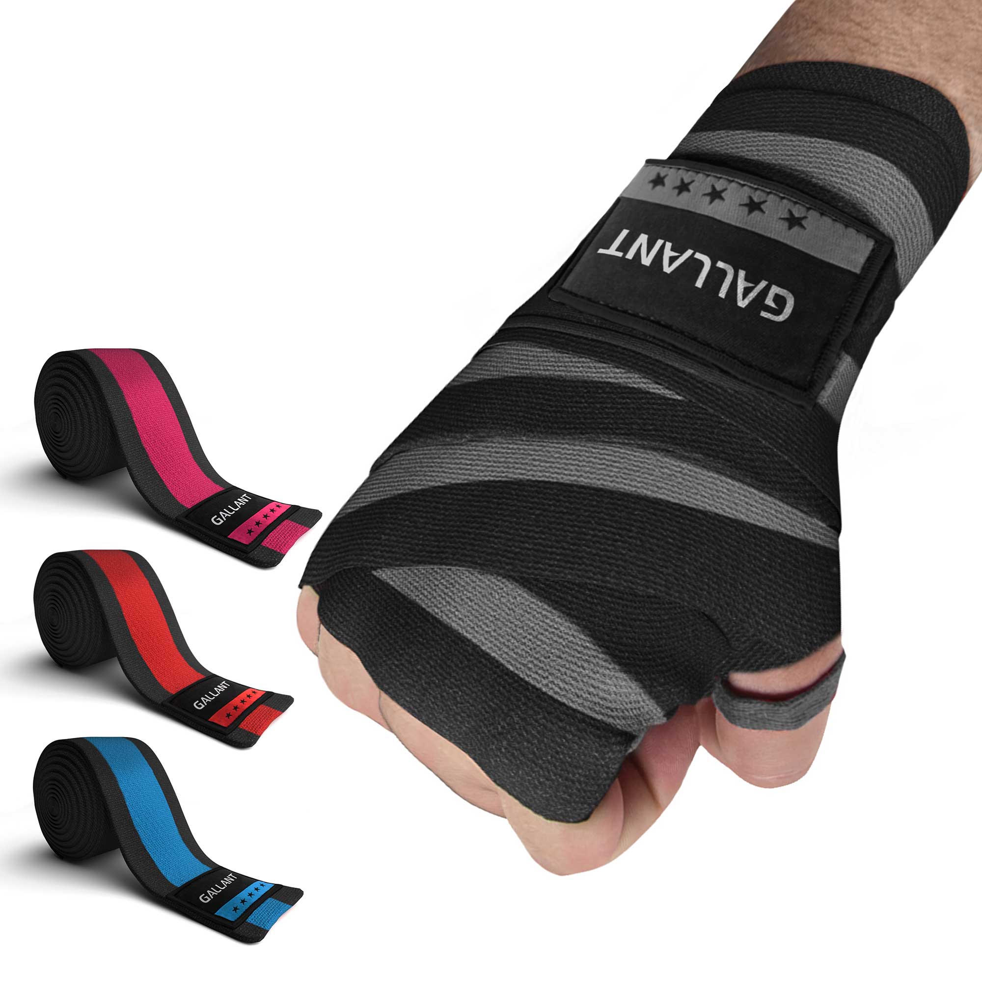 Gallant Heritage Boxing Hand Wraps Black Color Main IMG.
