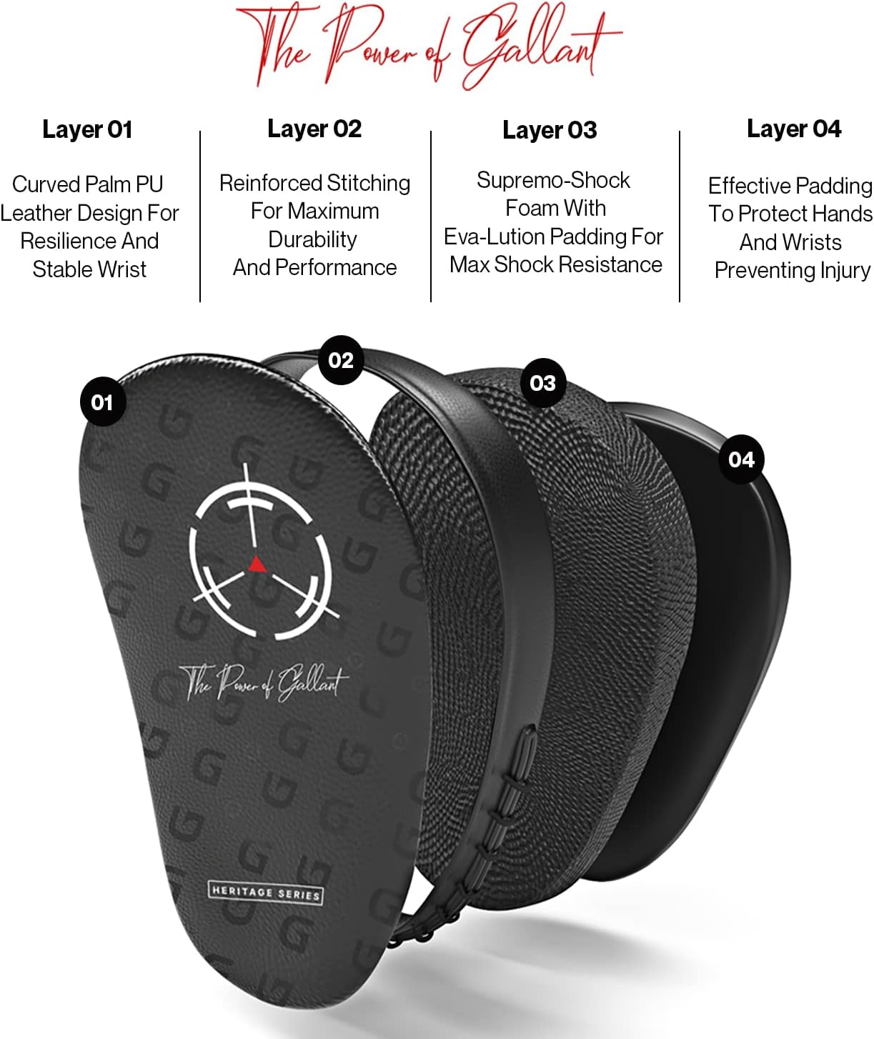 Gallant Heritage Series Boxing Focus Mitts Training Pads Light Weight