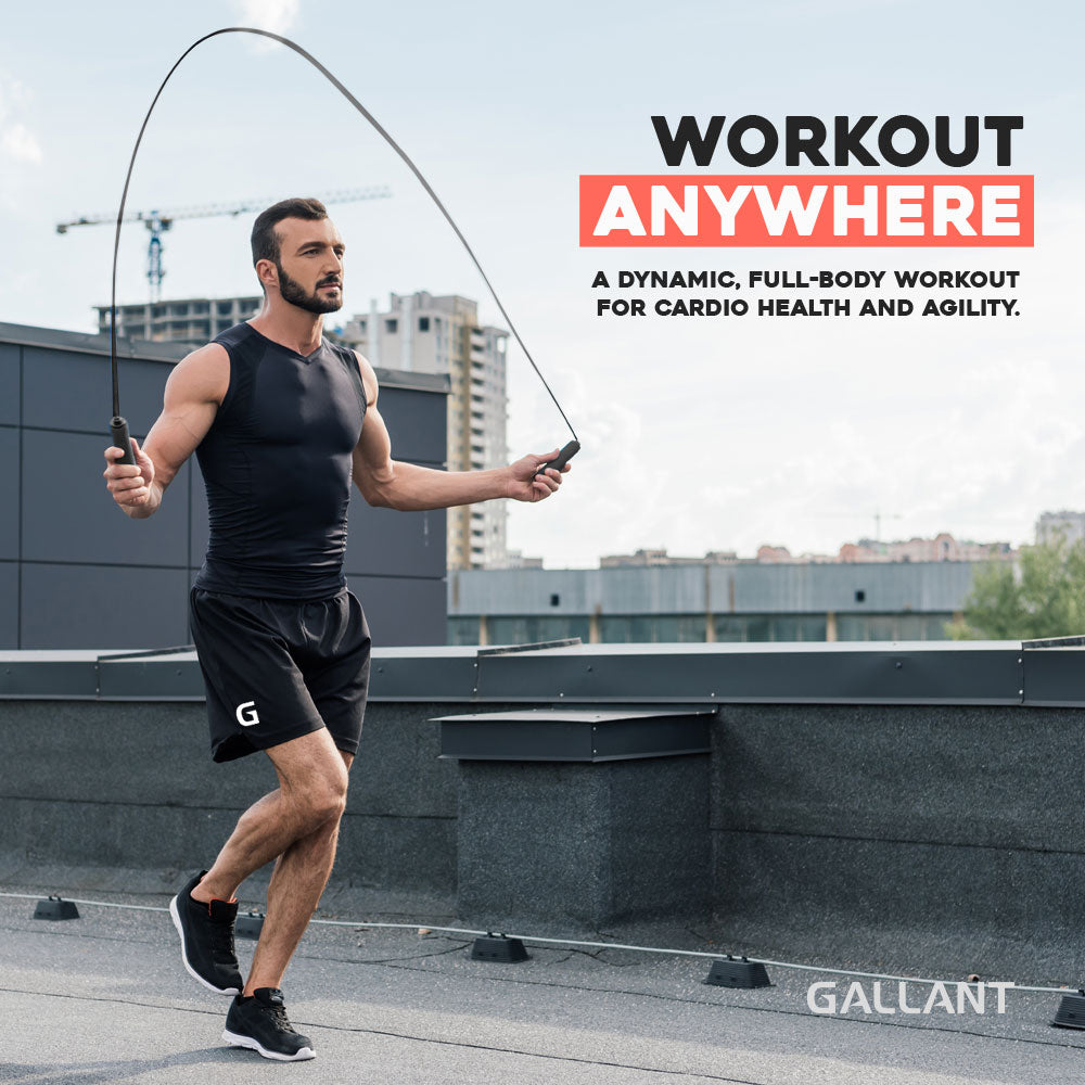 Ball Bearing Speed Skipping Jump Rope WorkOut Anywhere.